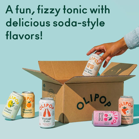 6-Flavor Pack, (12 oz, 12-Pack) OLIPOP - The Sampler, Soda Variety Healthy Soda, Prebiotic Soft Drinks, Supports