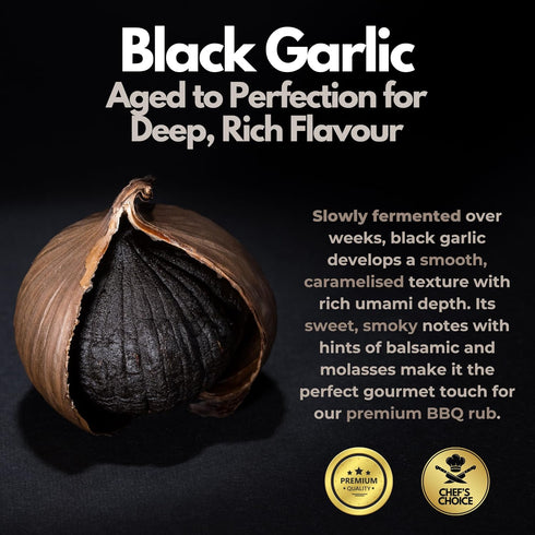 (230g) Premium Black Garlic BBQ Rub Limited Edition Universal Seasoning Infused with Rich, Umami Flavour Bold & Smoky