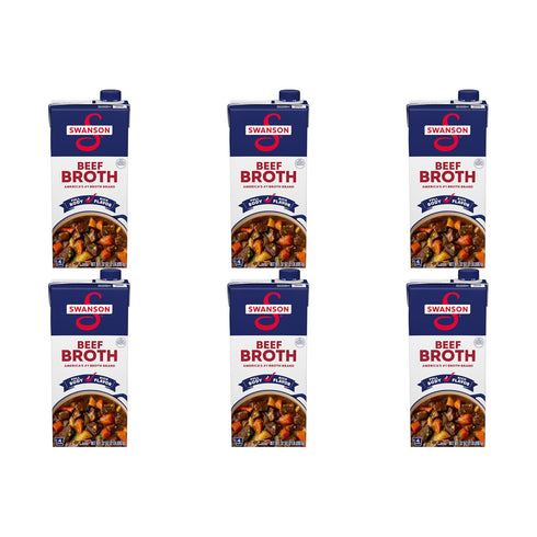 Swanson Beef Broth, 32 oz Carton (Pack of 6)