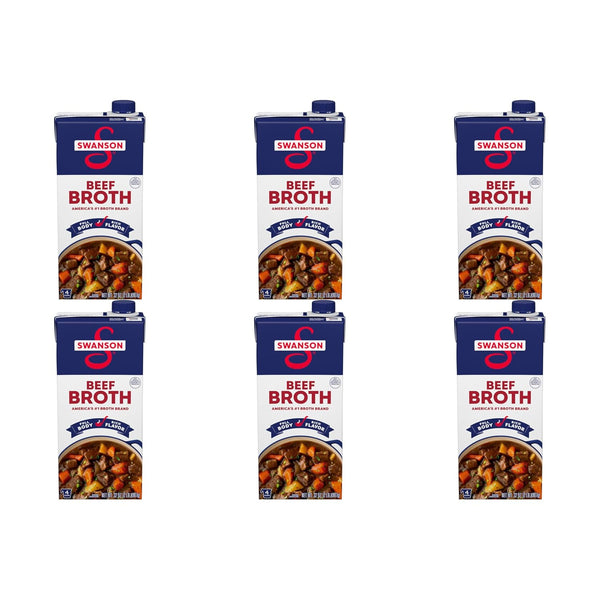 Swanson Beef Broth, 32 oz Carton (Pack of 6)