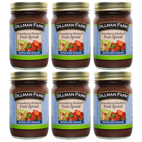 Dillman Farm All Natural Reduced Sugar Strawberry Rhubarb Preserves - Gluten-Free, Non-GMO,