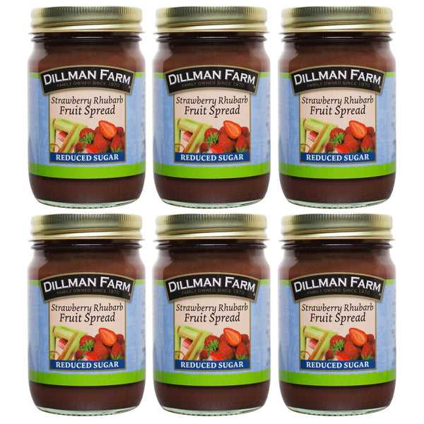 Dillman Farm All Natural Reduced Sugar Strawberry Rhubarb Preserves - Gluten-Free, Non-GMO,