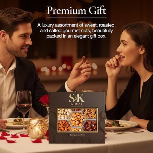 S&K Nut Co. Mothers Day Nuts Gift Tray, Gourmet Mixed Nuts Assortment With Sweet And Roasted Salted Varieties, Ready