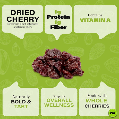 (48oz, 3 LB) NUT CRAVINGS - Dried Sour Tart Cherries, Lightly Sweetened, Unsulphured Sweet Healthy Snack, Vegan