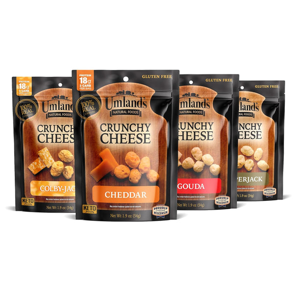 Umland's Umlands Crunchy Cheese High Protein Keto Snack Variety Pack (4 Flavors: Cheddar,