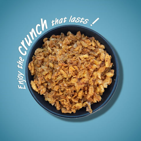 3.5 Oz., Homtiem Crispy Garlic & Onion : Original Mild Mild Spice, Versatile Seasoning, All-Natural, Non-GMO, Vegan