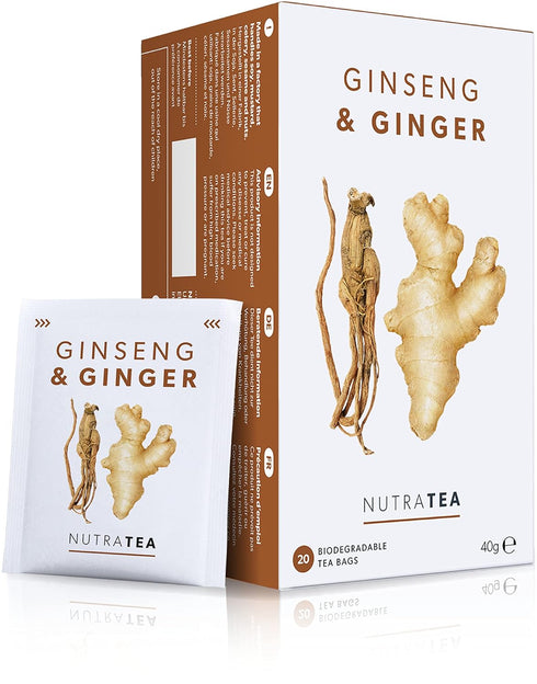 Nutra Tea Ginger & Ginseng Tea - 40 Tea Bags Herbal Tea (2 Pack)