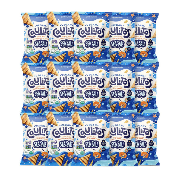 Caulitos 15 Pack | Lentil, Rice & Cauliflower Chips | Organic, Gluten-Free,