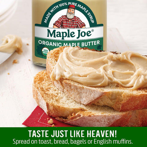 Maple Joe 100% 7oz 200g. (1 pack) Organic Maple Butter Spread Made with Natural Organic Grade A Syrup. Pure Cream