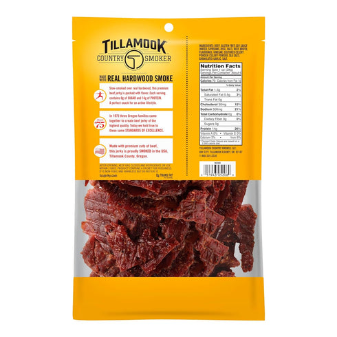 Country 6.5 (Pack 2) Tillamook Smoker Zero Sugar Original Keto Friendly Beef Jerky, Ounce