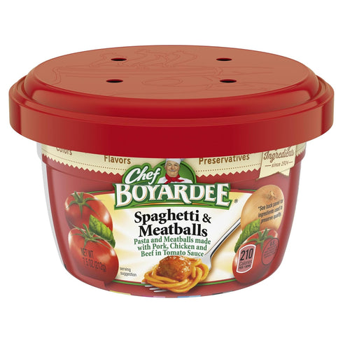 Chef Boyardee Spaghetti and Meatballs in Tomato Sauce, Microwave Food, 7.5 OZ