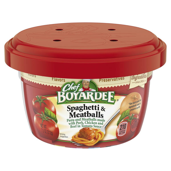 Chef Boyardee Spaghetti and Meatballs in Tomato Sauce, Microwave Food, 7.5 OZ