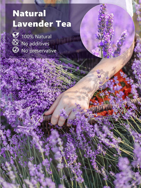 114g/4oz TeeLux Lavender Flowers Tea, Dried Lavender Buds for Drinks, Baking, DIY Beauty, Crafts, Sachets, Delightful