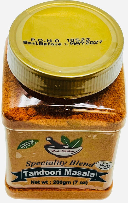 DESI KITCHEN AUTHENTIC INDIAN PRODUCTS 7oz (200g) Desi Kitchen Tandoori Masala | Speciality Blend | Salt Free | NON-GMO