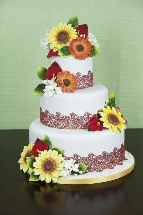 3 Count Global Sugar Art Sunflower Sugar Cake Flowers, by Chef Alan Tetreault