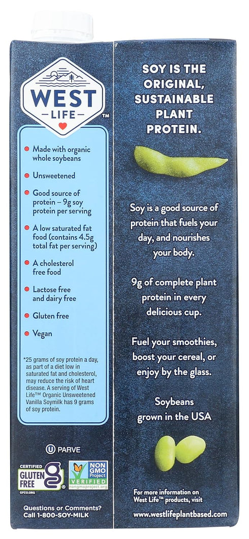Westsoy 32 Oz , Soy Milk Vanilla Unsweetened Organic, Fl