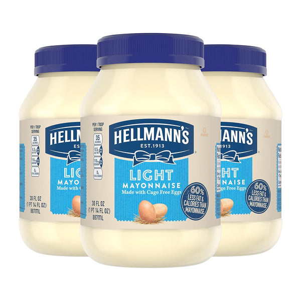 Hellmann's Light Mayonnaise 3 Count Light Mayo For a Creamy Condiment for