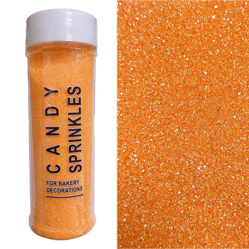PhilaeEC Orange Sanding Sugar Edible Sparkling Crystals for Baking Cake Decoration Cookie
