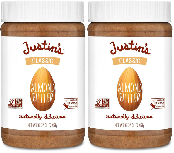 Justin's Classic Almond Butter, Only Two Ingredients, No Stir, Gluten-free, Non-GMO, Keto-friendly,