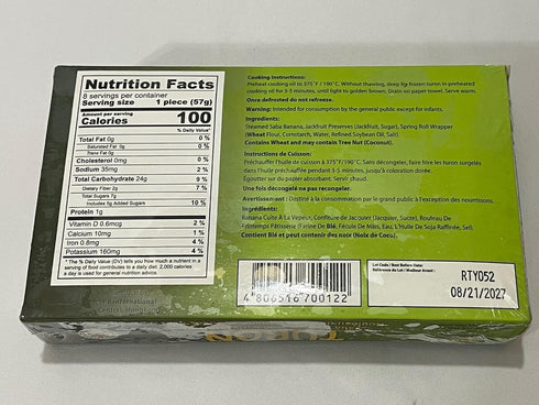 Generic 1 LB pack (2-Packs) Golden Saba TURON (Banana Roll with Jack Fruit) per