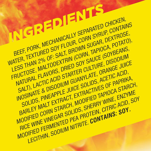 1.94 oz. (18 Count) Slim Jim Monster Smoked Meat Sticks, Teriyaki Flavor, High Protein