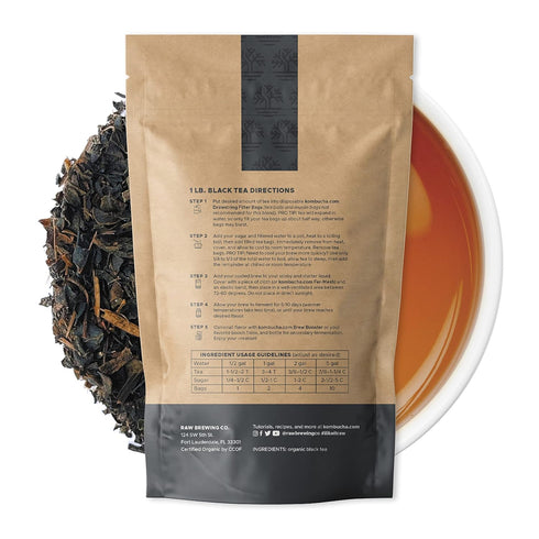 1 50 Kombucha.com Certified Organic Loose Leaf Tea - Kombucha Brewing Blends (Black Tea Blend, Pound). Makes up