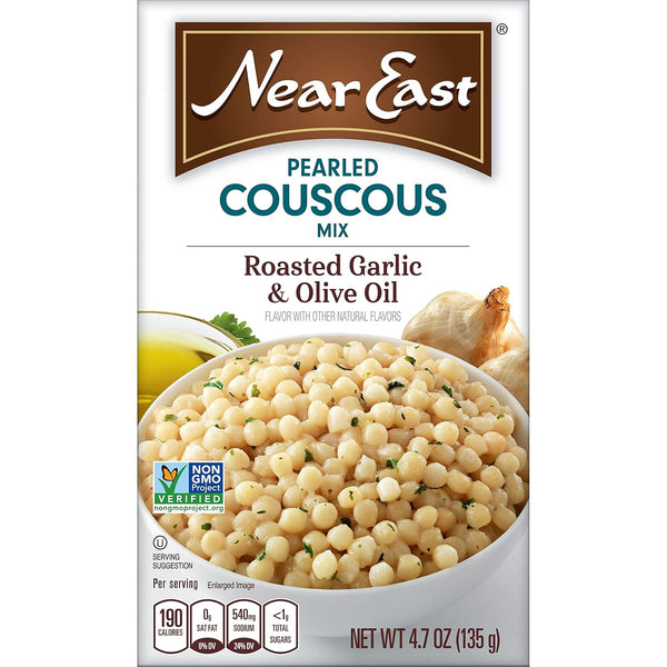 Fanser Near East Pearled Couscous, Roasted Garlic & Olive Oil, 4.7oz Box