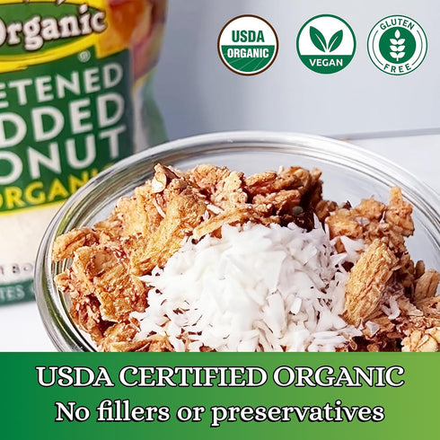 8 oz Let's Do Organic Unsweetened Coconut Shredded, Fine Shred