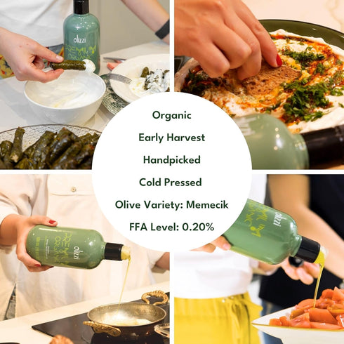 16.9 OZ (500 ML) Olizzi Premium Organic Olive Oil Extra Virgin - Award Winning, Early Harvest, Polyphenol Rich, First