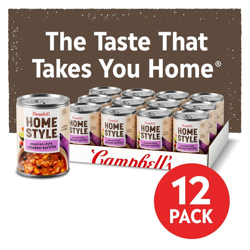 Campbell's Homestyle 16.1 OZ 12) Mexican-Style Chicken Tortilla Soup, Can (Case