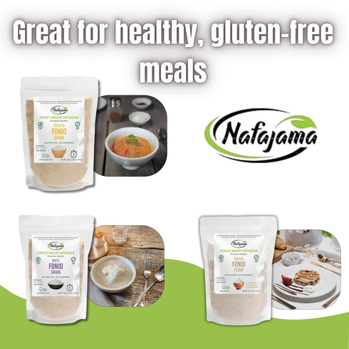 3 Packs-3lb, Nafajama Premium Fonio Variety White Fonio Grain, Toasted Fonio Grain Organic & Toasted Fonio Flour |
