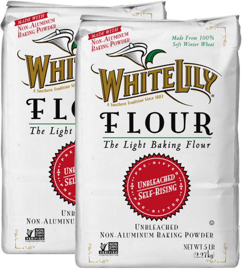 White Lily Unbleached Self-Rising Flour, 5-lb bags (2-Pack)