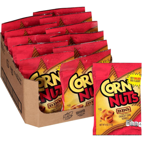 Packs 4oz. (Pack 12) CORN NUTS BBQ Flavored Corn Kernels, Crunchy Corn Snacks, Snack Box, Variety for Adults
