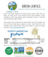 1 lb CLEAR CREEK Green Lentils | Project Non-GMO Verified | | Vegan | Non-Irradiated (Will Sprout) | Kosher | Vegan