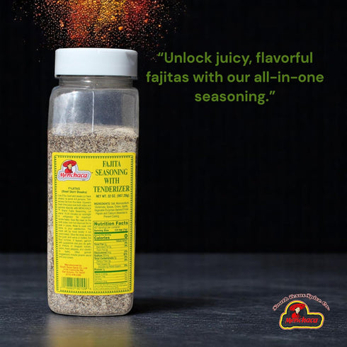 Menchaca 32 oz Fajita Seasoning Jar With Meat Tenderizer Bold Tex-Mex Flavor for Beef, Chicken, Pork & More Ideal