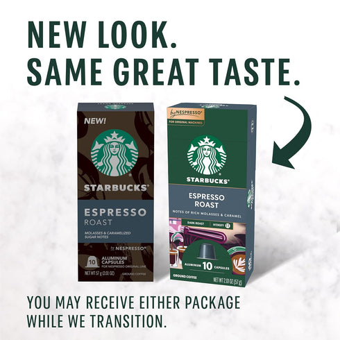 50-count Starbucks by Nespresso Original Line Dark Roast Espresso, Espresso Pods