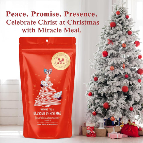 Communion 50 Christmas Edition Cups | The Miracle Meal Pre-Filled Cups with Juice & Wafer | Celebrate Faith & Joy