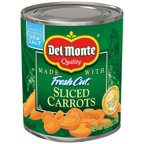 8.25 (Pack 24) Del Monte Sliced Carrots, Ounce