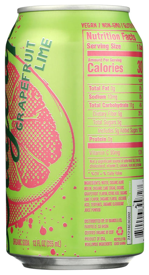 12 Oz Daytrip, Grapefruit Lime Prebiotic Soda, Fl
