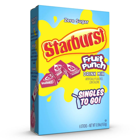 6 6 Packets 36 6 count (Pack 6) Starburst Singles To Go Powdered Drink Mix, Fruit Punch, Boxes with Each - Total