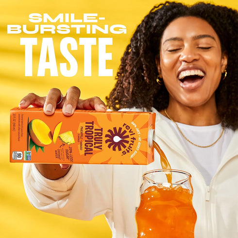 100% 32 oz. (Pack 6) Revl Fruits Juice, No Added Sugar, Pineapple Mango, Truly Tropical, fl Carton