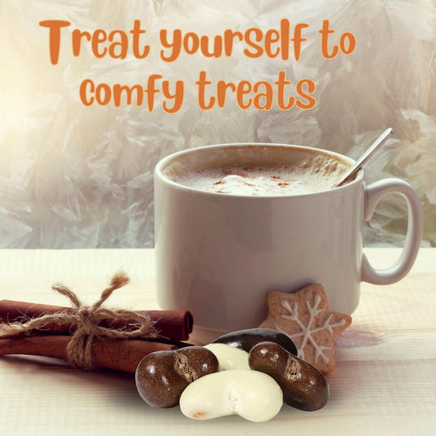 1 Lb (16 Oz) Gourmet Chocolate Covered Cashews Medley by Its Delish, Bag | Mix of Dark, Milk, and White Chocolate