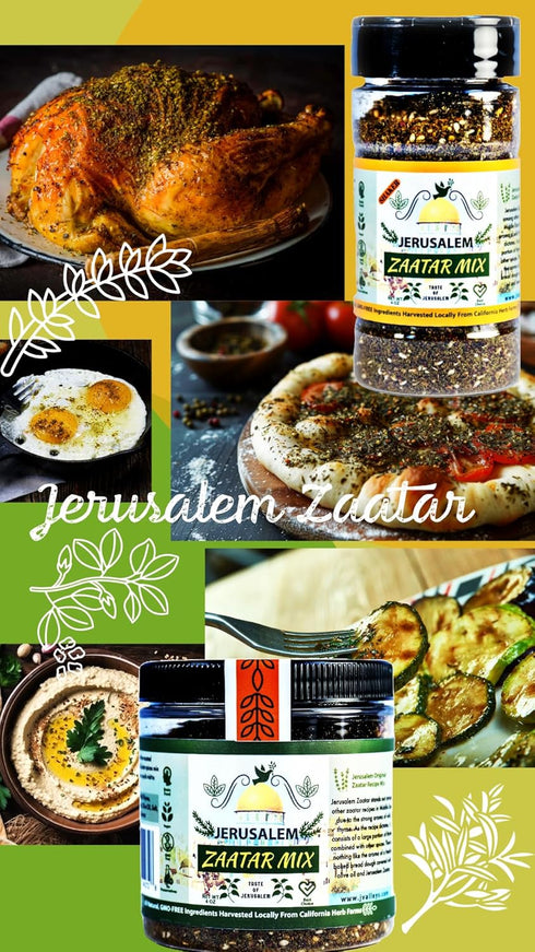 Jerusalem Zaatar Spice Mix by Julian’s Valleys, 8OZ, Made with Natural Herbs and Pure Sumac, No Preservatives