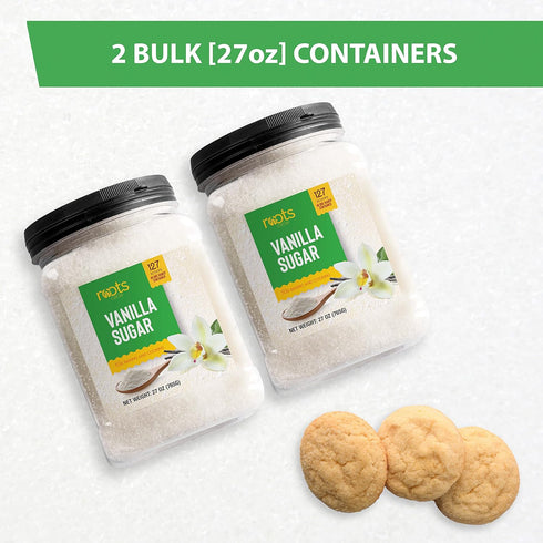 1.68 lb (Pack 2) Roots Circle Vanilla Sugar | Baking, Cooking, Coffee, Desserts, Cocktails | Ideal for Cakes, Crme