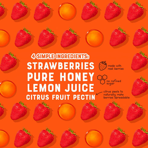 100% 10 oz Nate's Honey Fruit Spread, All-Natural Strawberry - Made with Real Strawberries & No Refined Sugar