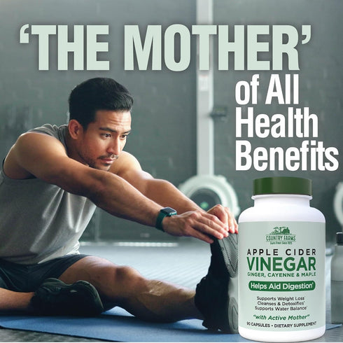 Country 90 Count, 90 Farms Apple Cider Vinegar Capsules, with Ginger, Cayenne and Maple, Helps Aid Digestion, Supports