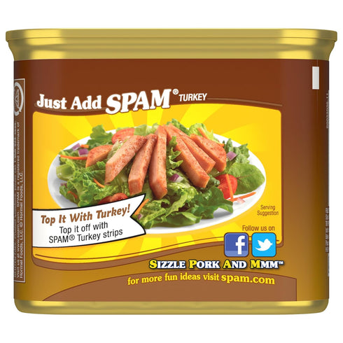 12 oz (12 Pack) SPAM Oven Roasted Turkey, Canned Meat, Can