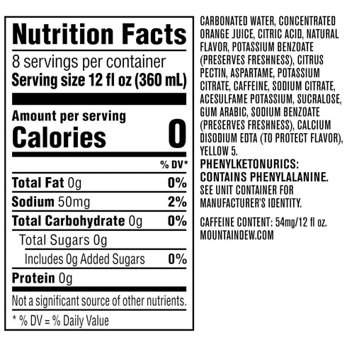 12 Oz 8 Pack Diet Mountain Dew, Fl Bottles