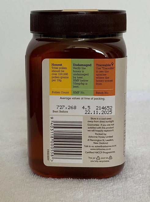 500g/1.1lbs Airborne (New Zealand) Multifloral Honey