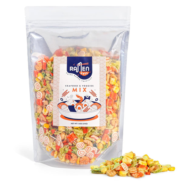 Ramen Eats Classic Seafood Mix with Dried Vegetables Toppings for Noodles (7.5